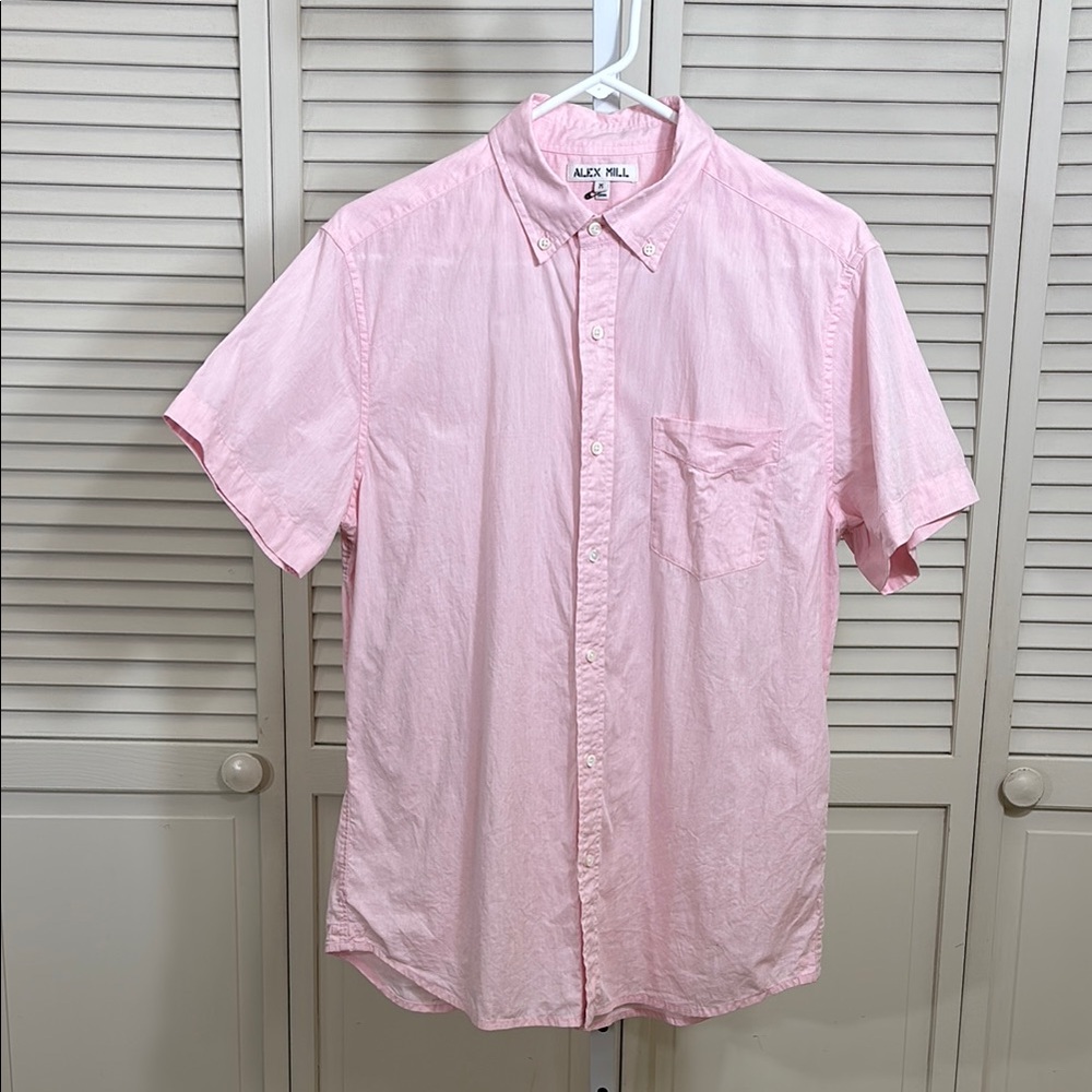 Alex Mill Men’s Light Pink Short-Sleeve Button-Down Shirt